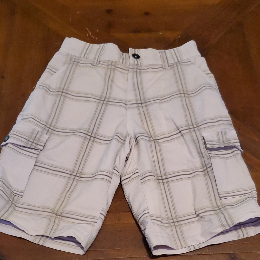 Tony Hawk Light Tan Plaid Cargo Shorts